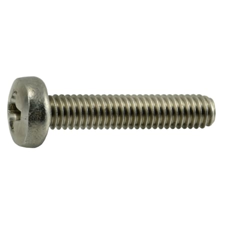 Midwest Fastener M4-0.70 x 20 mm Phillips Pan Machine Screw, Plain A2 Stainless Steel, 15 PK 69566